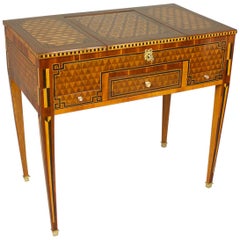 18th Century Louis XVI Geometrical Marquetry Dressing Table or 'Perruquiere'