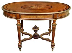 Louis XVI marquetry inlaid centre table.