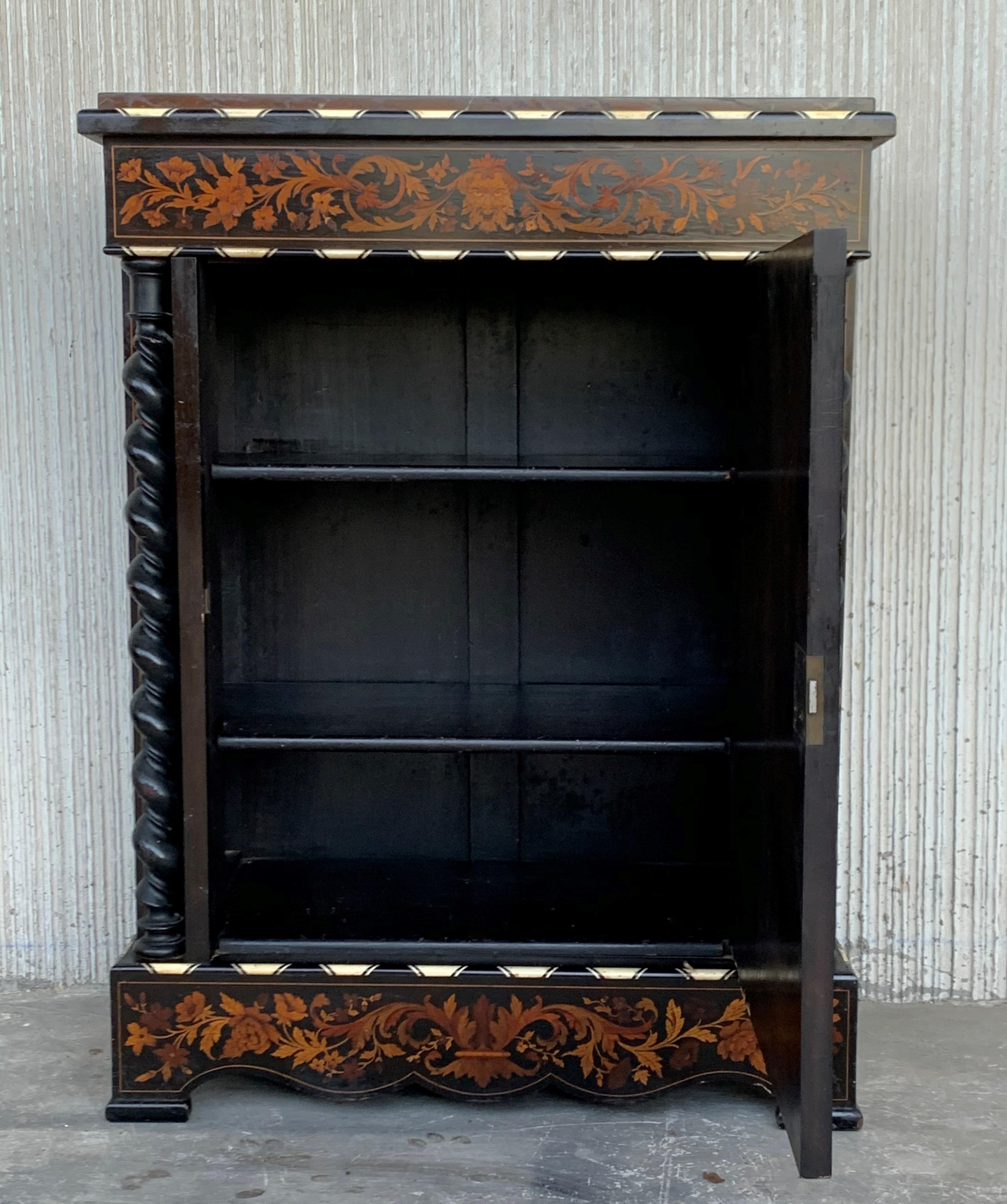 French Louis XVI Marquetry and Inlays Cabinet in the Manner of Daniel Deloose