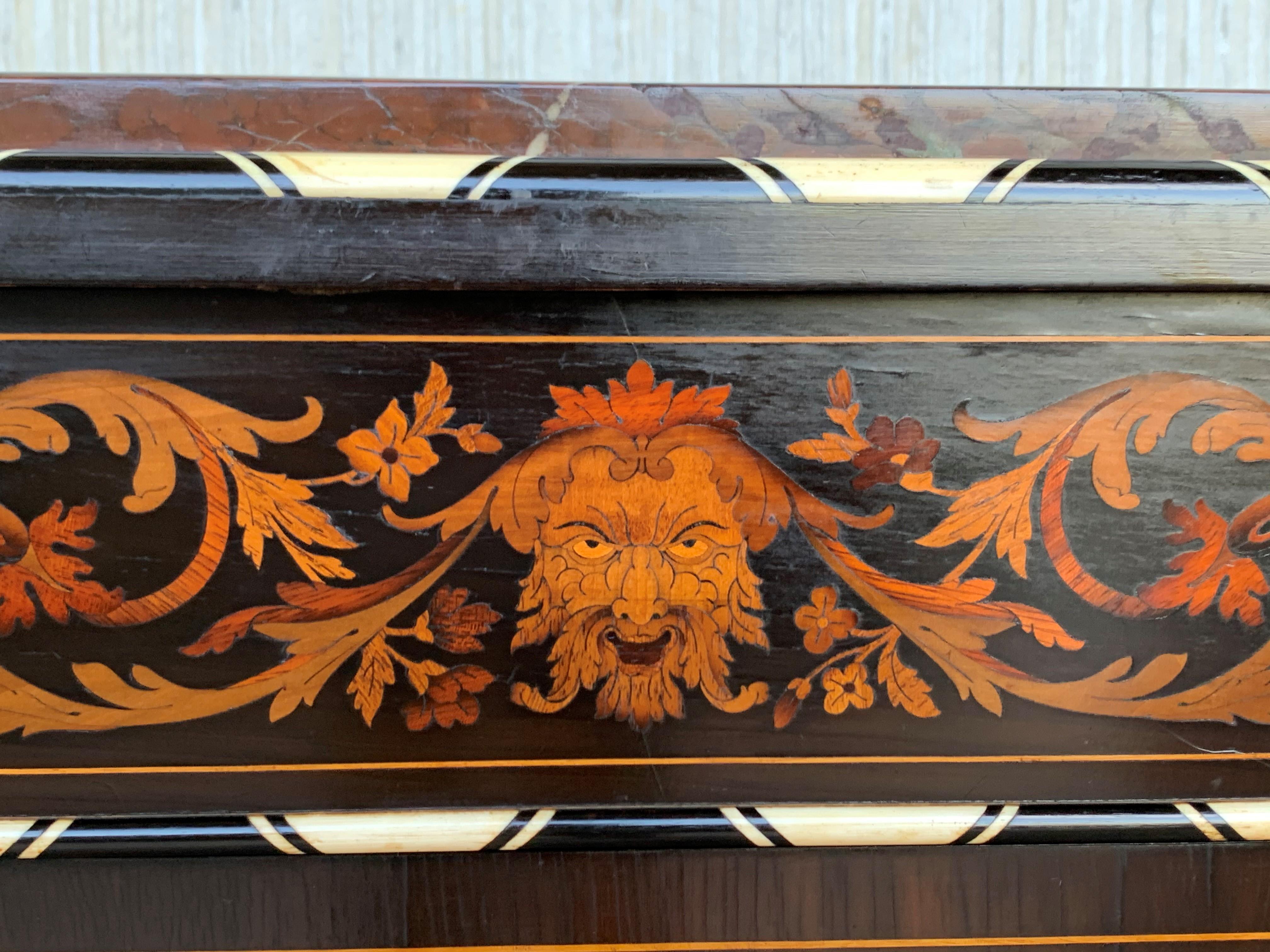 Walnut Louis XVI Marquetry and Inlays Cabinet in the Manner of Daniel Deloose