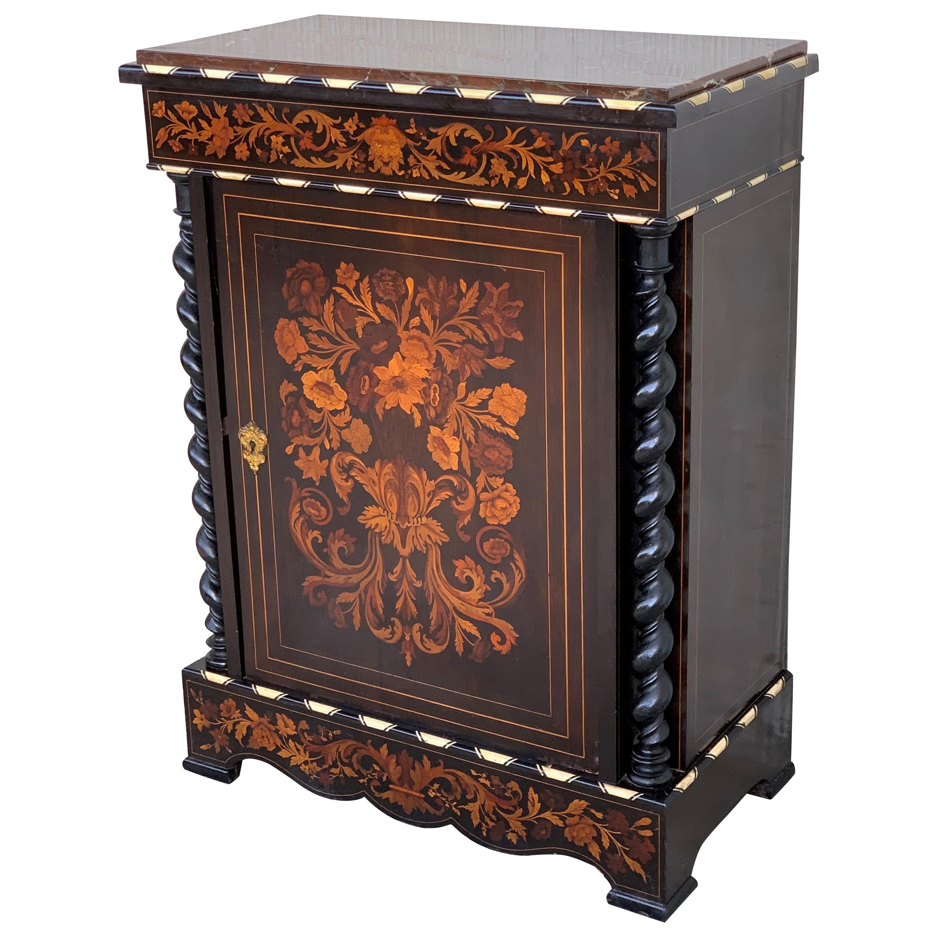 Louis XVI Marquetry and Inlays Cabinet in the Manner of Daniel Deloose