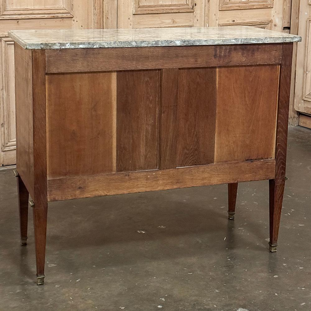 Louis XVI Marquetry Marble Top Commode with Bronze Mounts For Sale 14