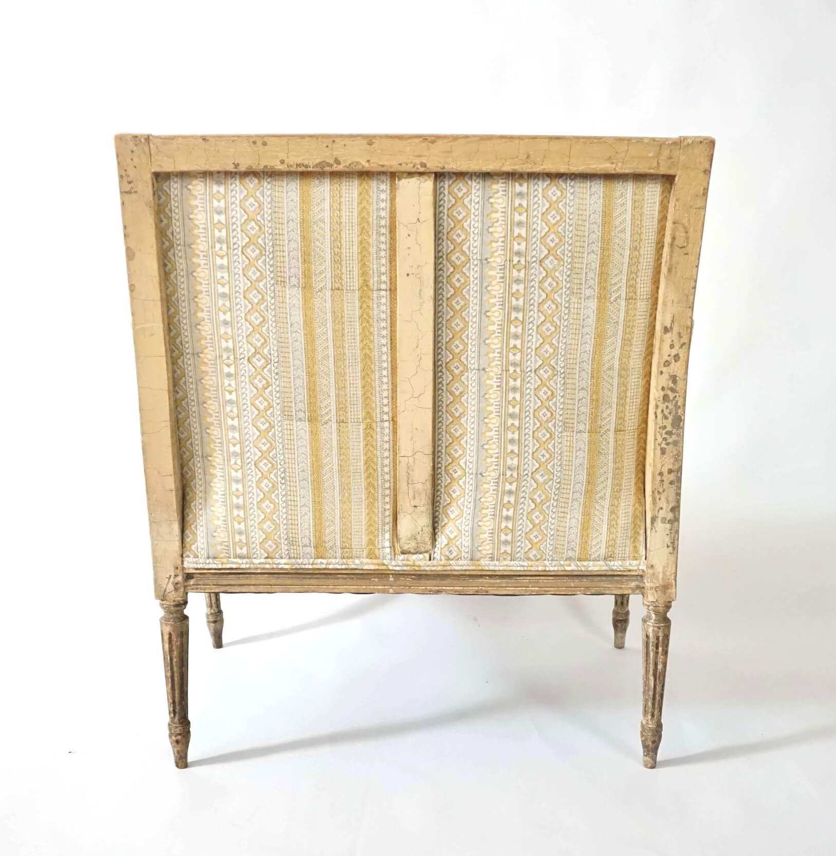 Louis XVI Marquise or Wide Bergère in Historic Paint, France, circa 1775 2