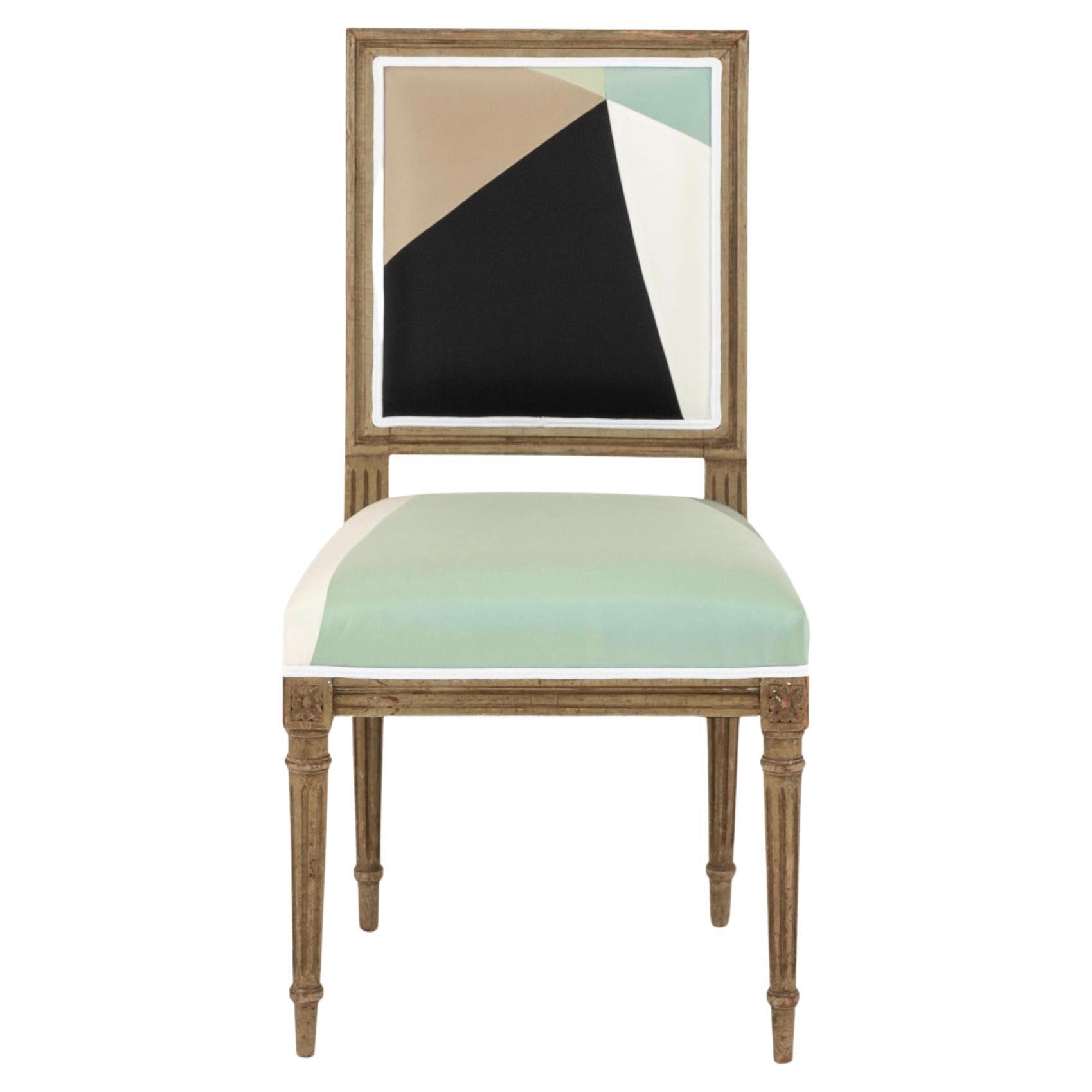 Louis XVI  Miles Redd Cubist Silk Side Chair