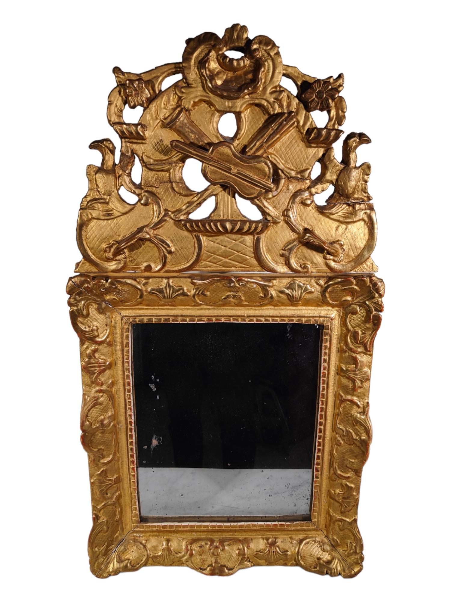 Miroir Louis XVI et bois doré. Bon état à Madrid, ES