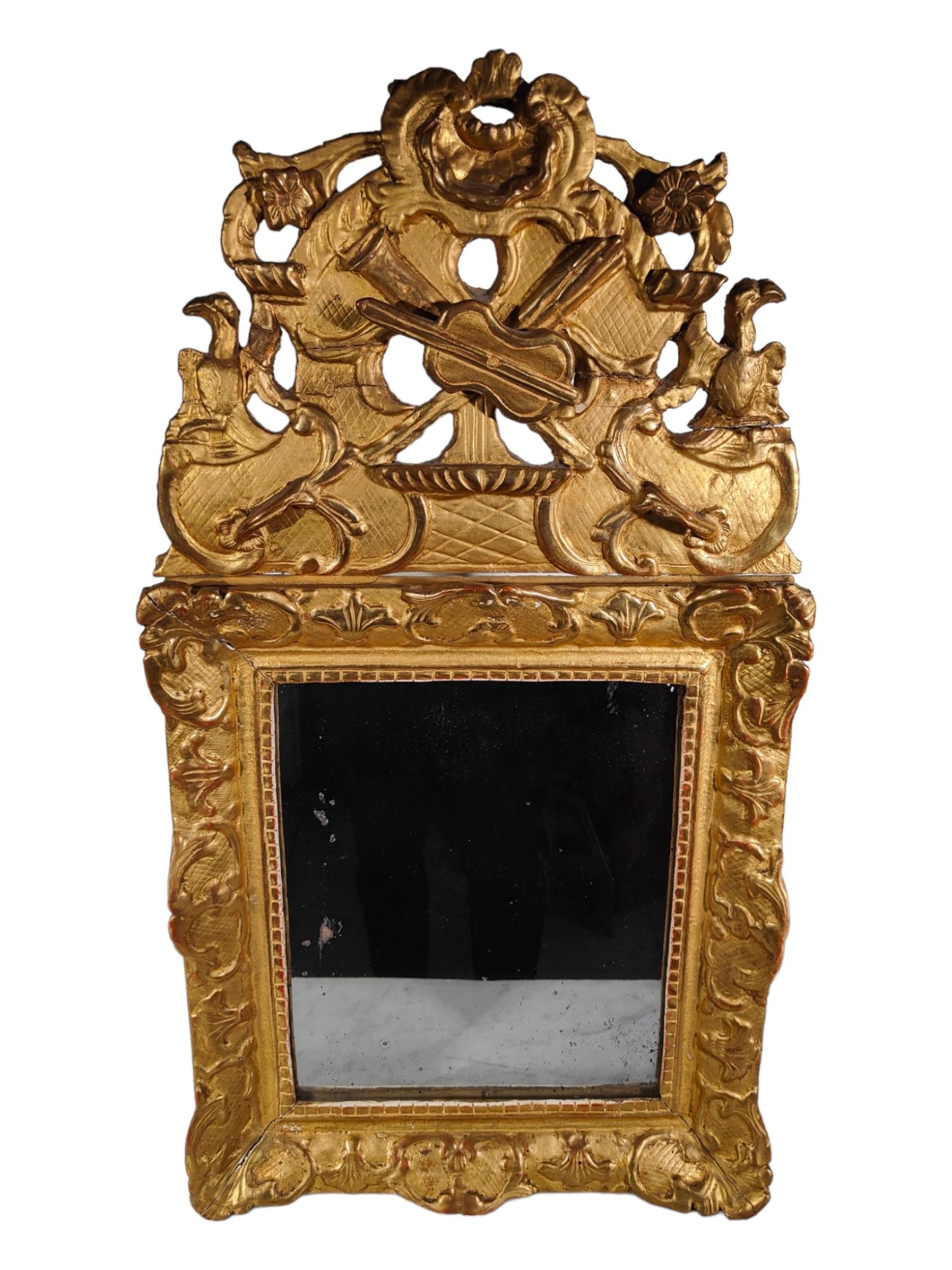 Wood Louis XVI Mirror and Giltwood