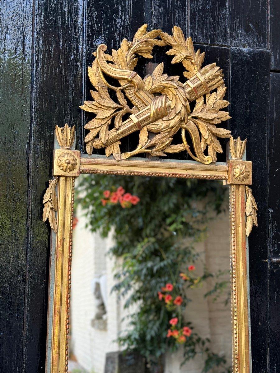 Louis XVI Mirror Between Two In Carved And Gilded Wood, End Of The 18th Century For Sale 5