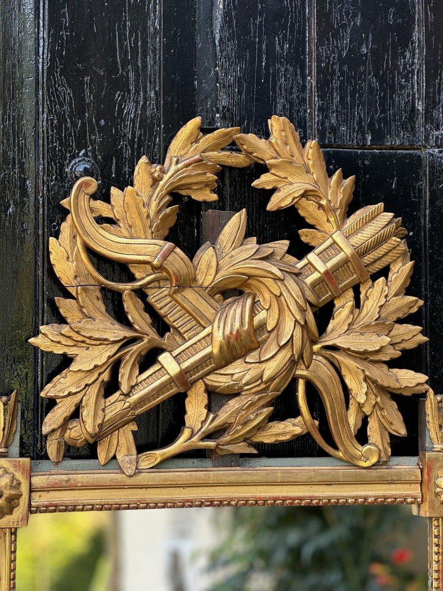 Louis XVI Mirror Between Two In Carved And Gilded Wood, End Of The 18th Century For Sale 6