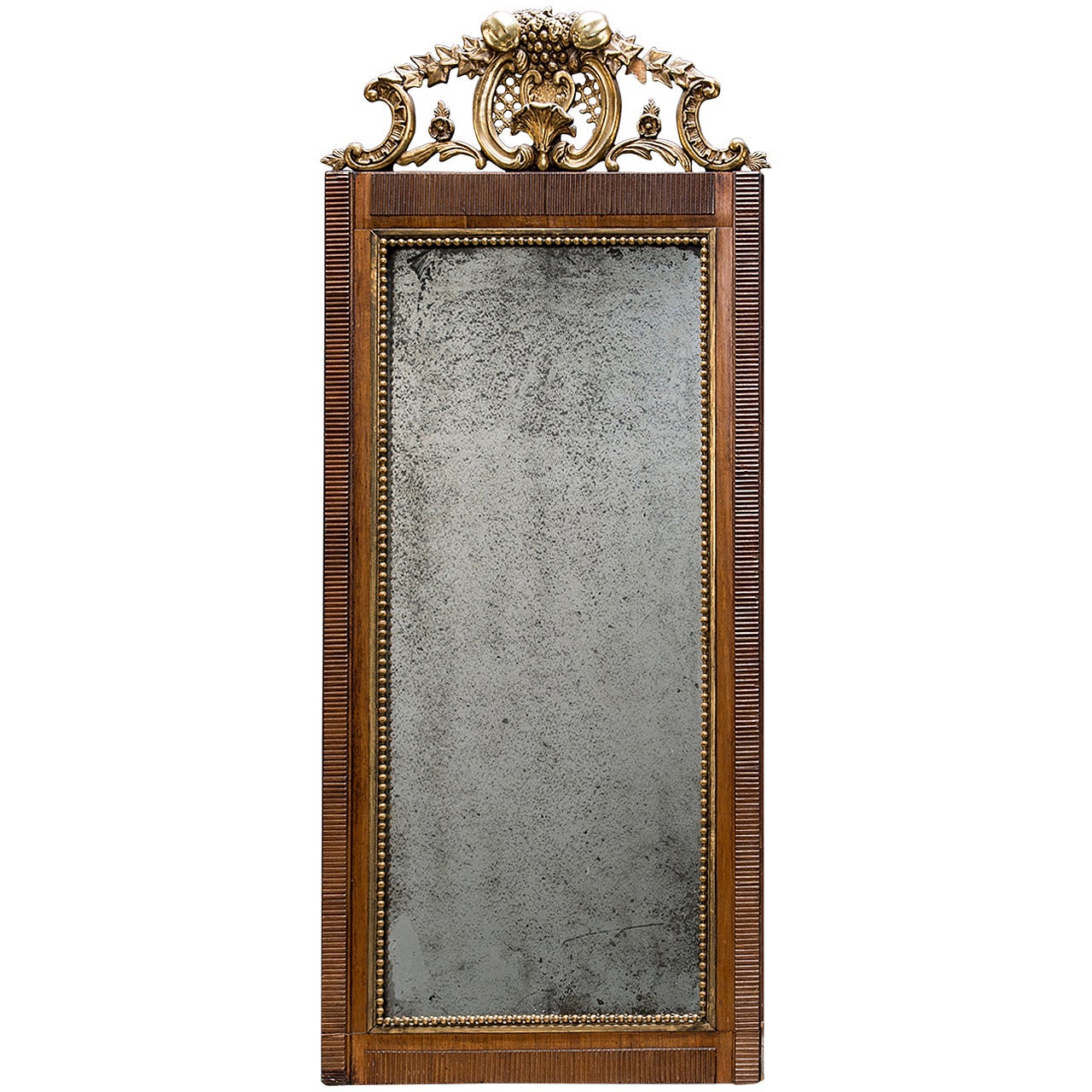 French Louis XVI Style Bow Knot Pediment Giltwood Wall Mirror For Sale at  1stDibs