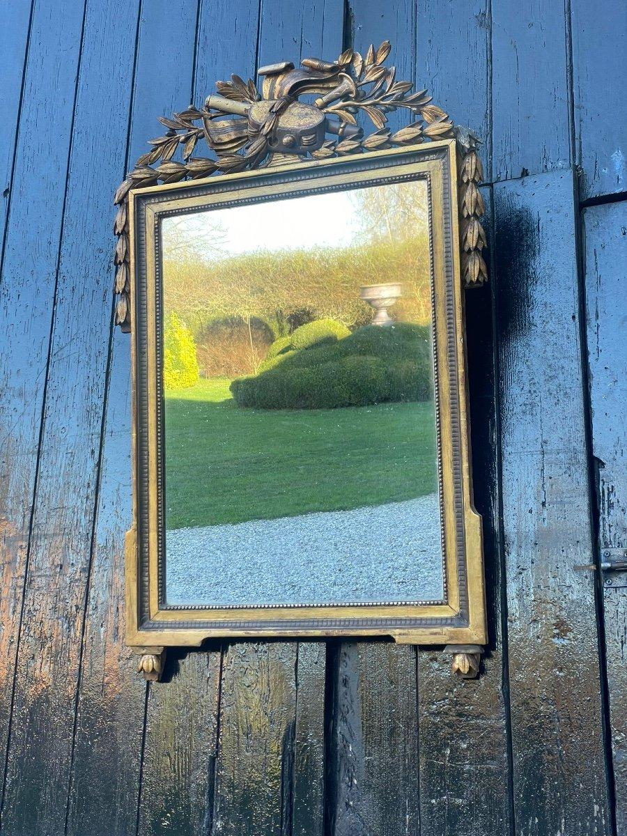 Louis XVI Mirror In Carved And Gilded Wood 18th Century For Sale 1