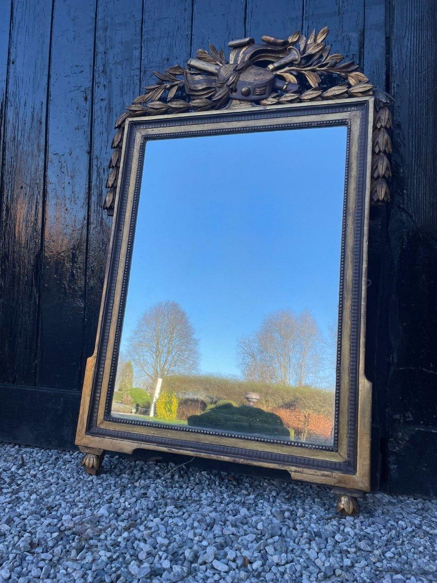 Louis XVI Mirror In Carved And Gilded Wood 18th Century For Sale 2