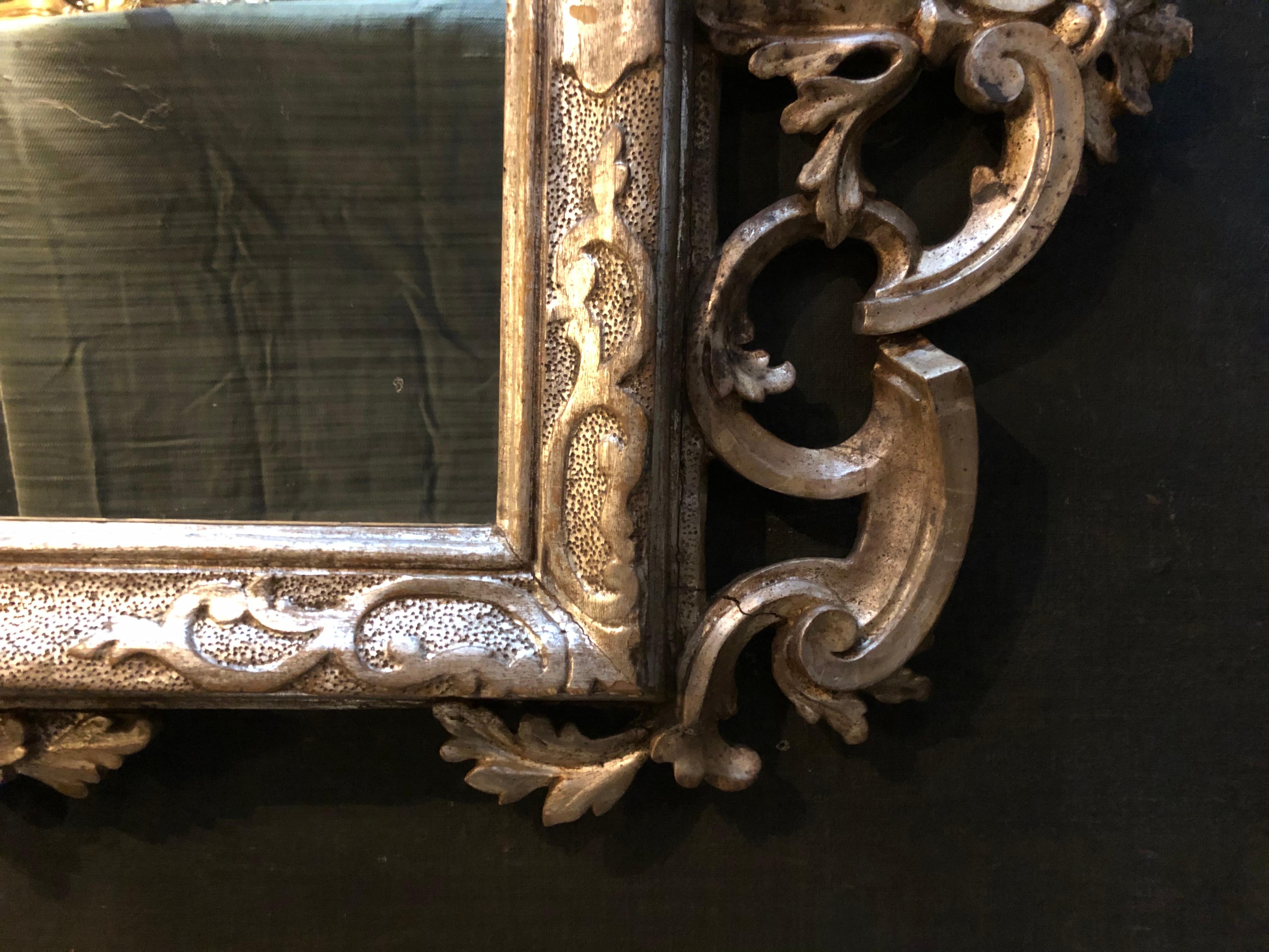 Louis XVI Mirror, Silver Patina For Sale 4