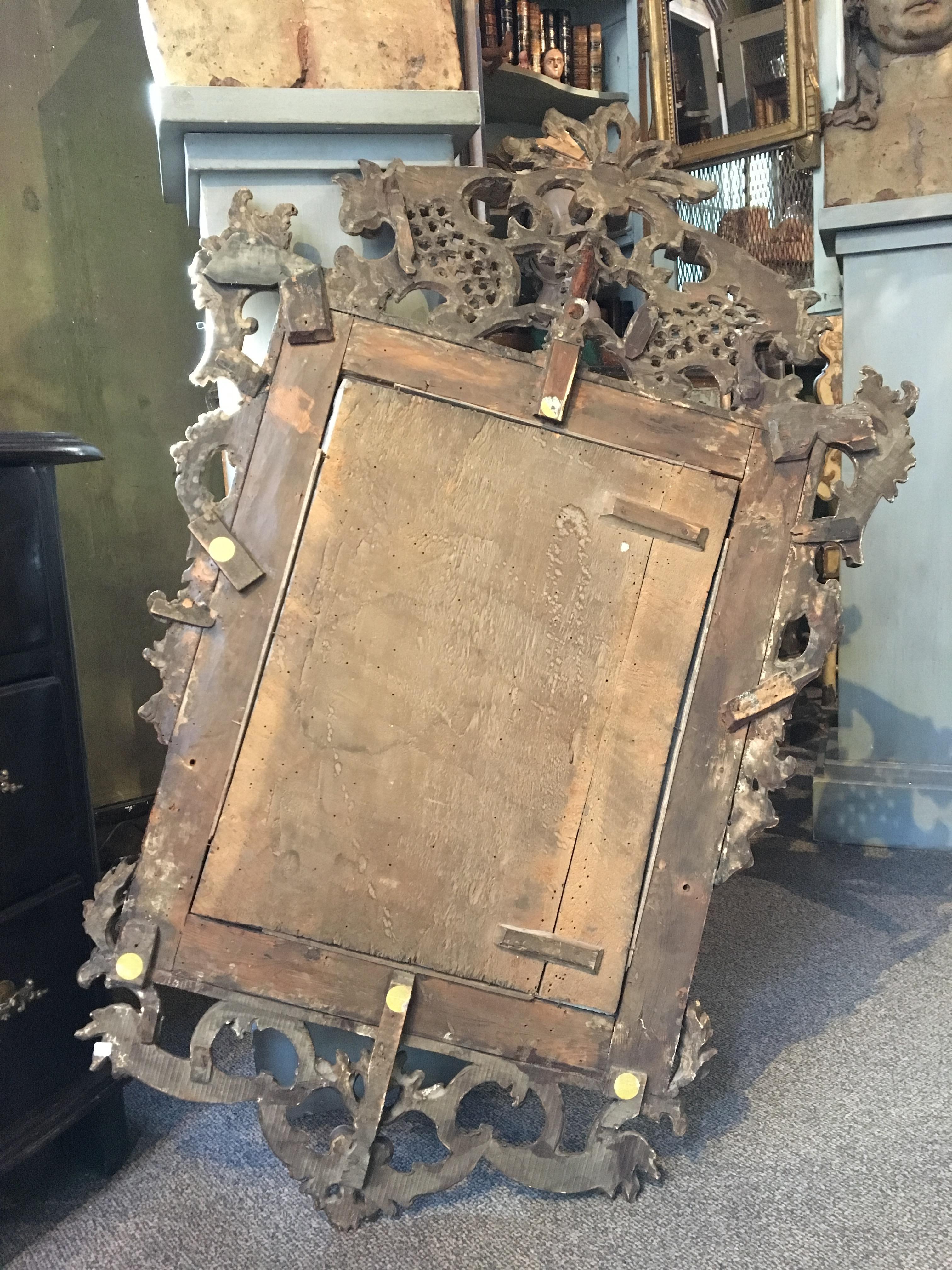 Louis XVI Mirror, Silver Patina For Sale 5