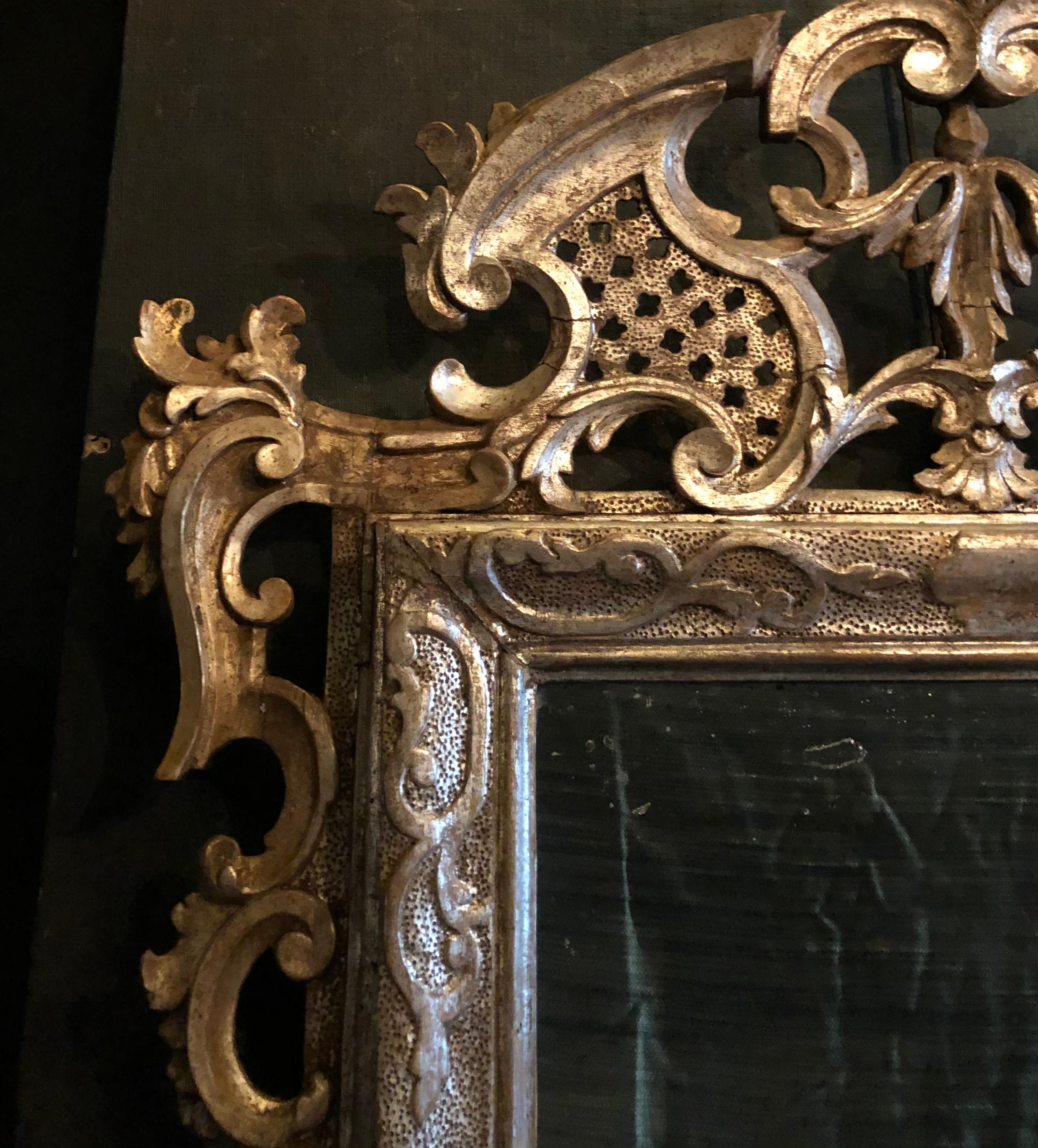 Late 18th Century Louis XVI Mirror, Silver Patina For Sale