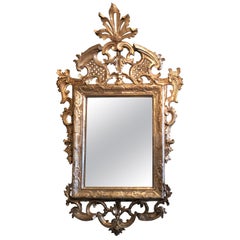 Antique Louis XVI Mirror, Silver Patina