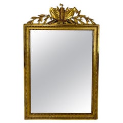 Louis XVI Mirror with Water Gilding & Carved Detail, 18th Century