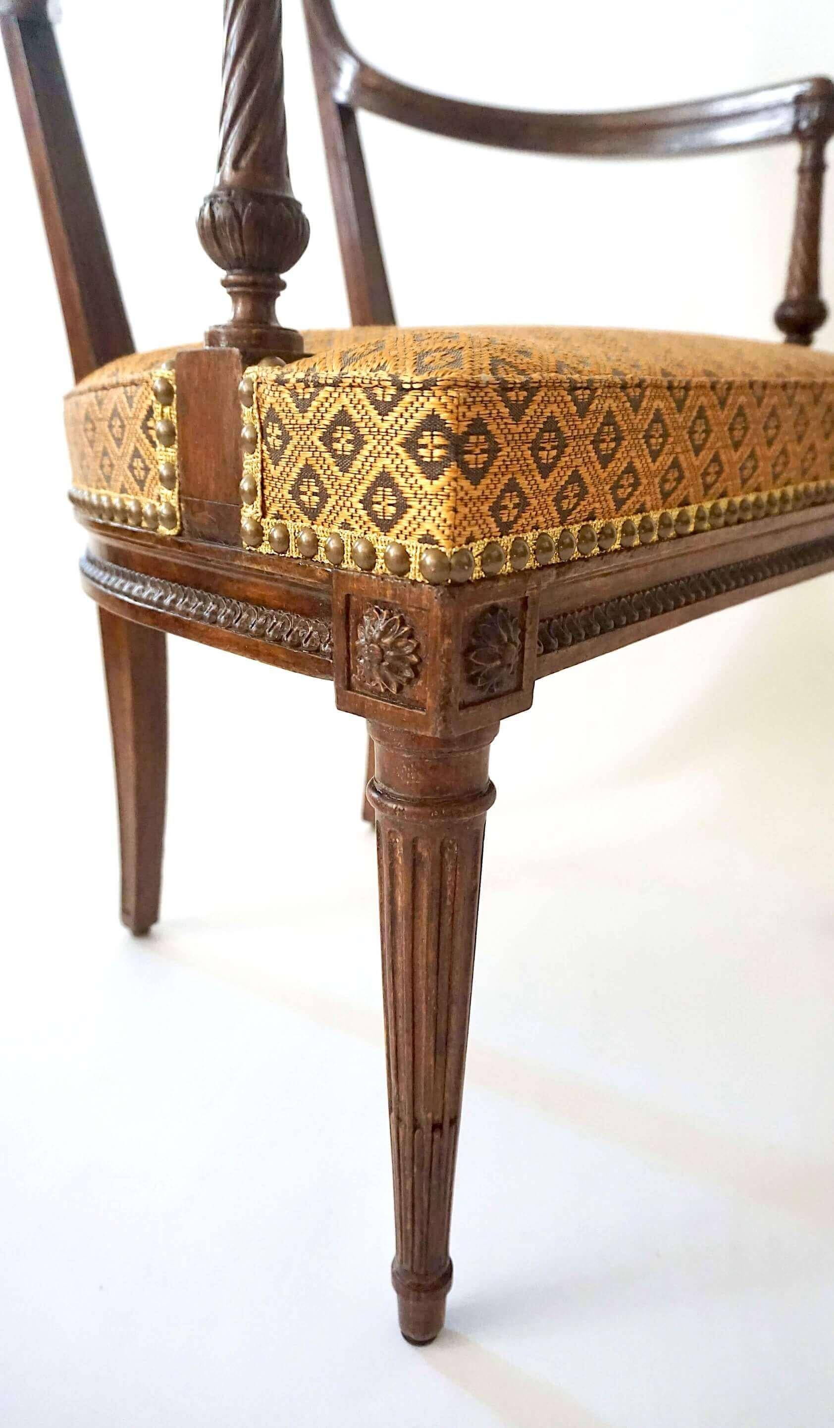 Louis XVI Neoclassical Fauteuils Attributed to Georges Jacob, Pair, circa 1785 For Sale 5