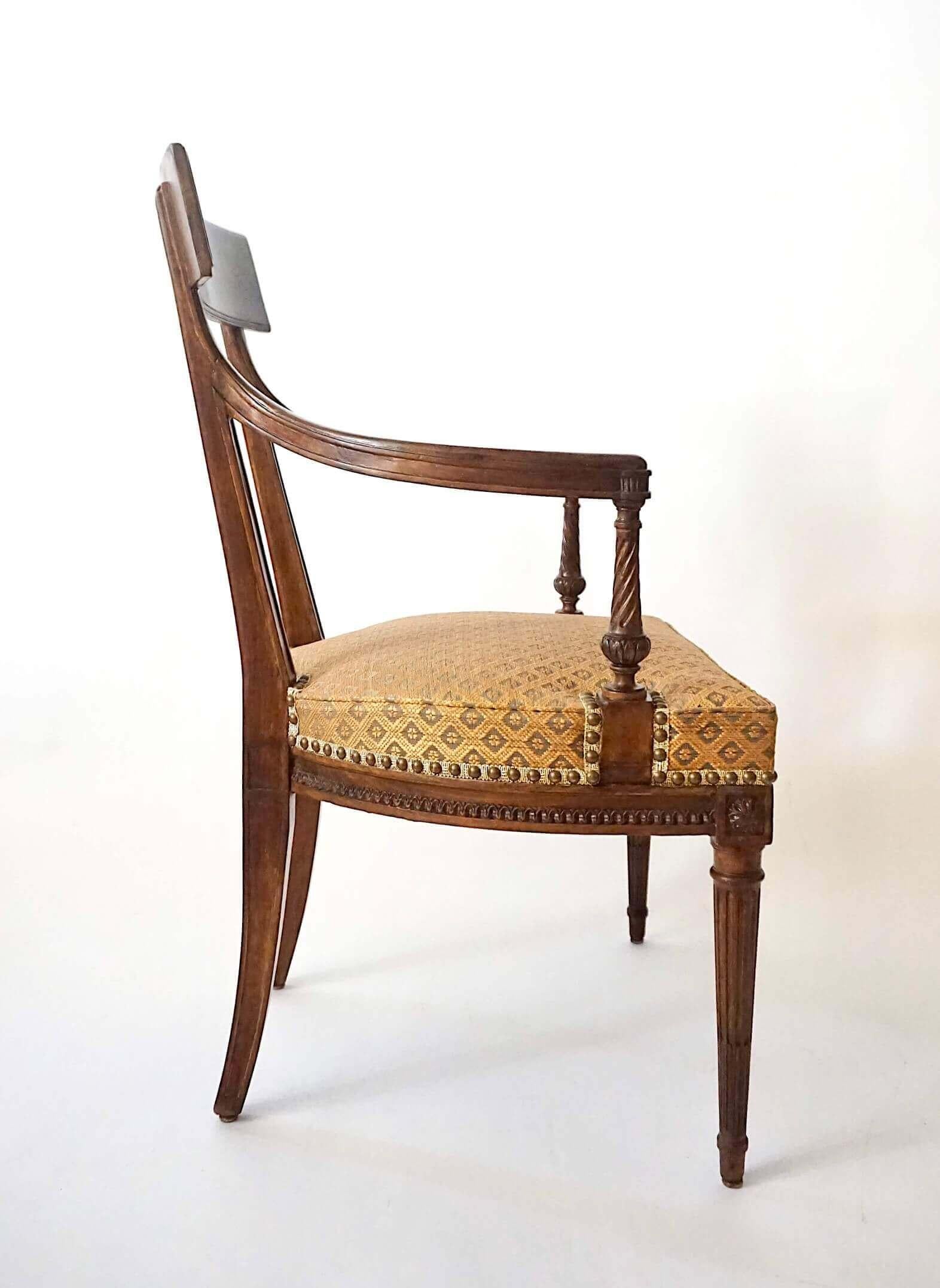 18th Century Louis XVI Neoclassical Fauteuils Attributed to Georges Jacob, Pair, circa 1785 For Sale