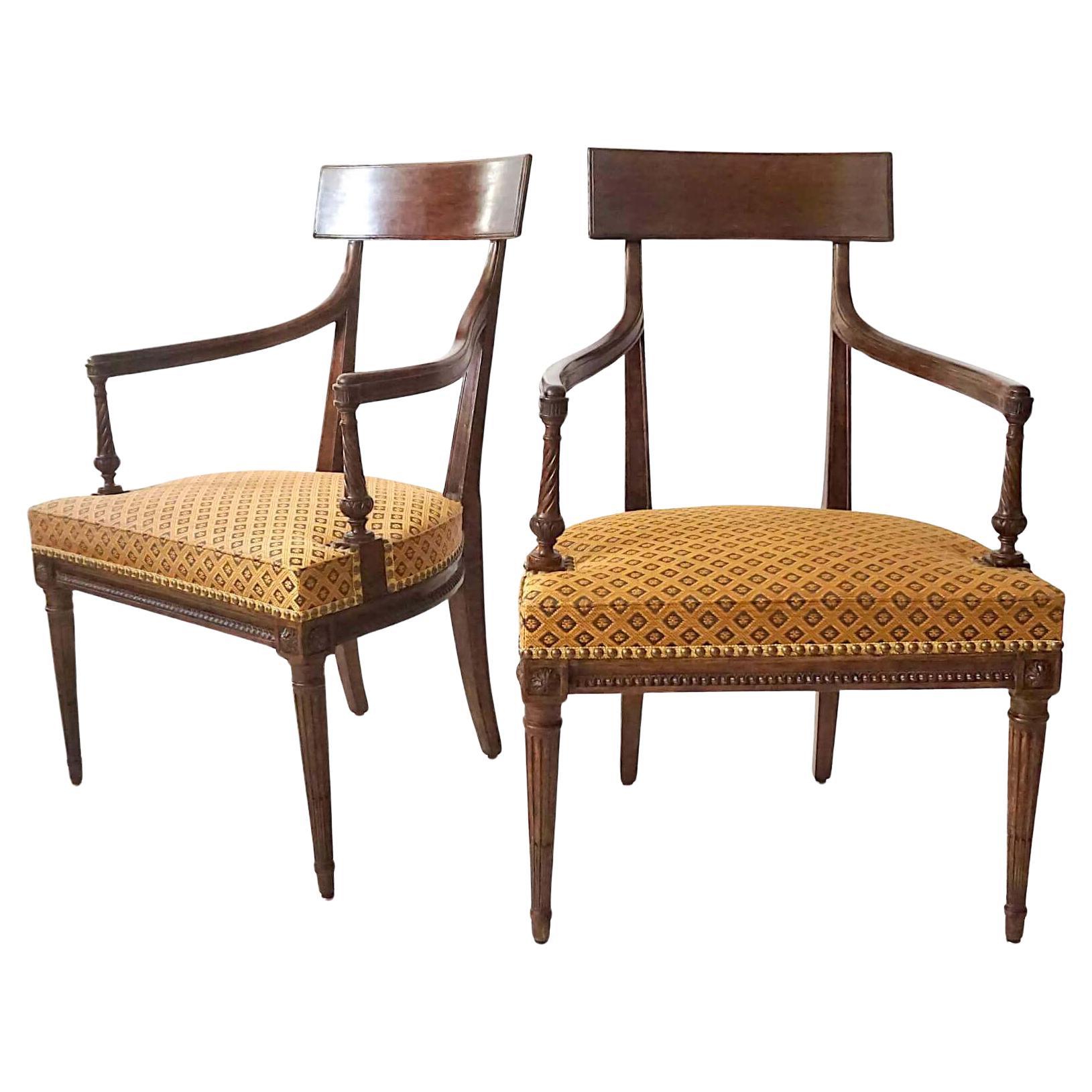 Louis XVI Neoclassical Fauteuils Attributed to Georges Jacob, Pair, circa 1785 For Sale