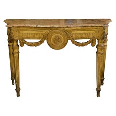 Antique Louis XVI Neoclassical Giltwood Console