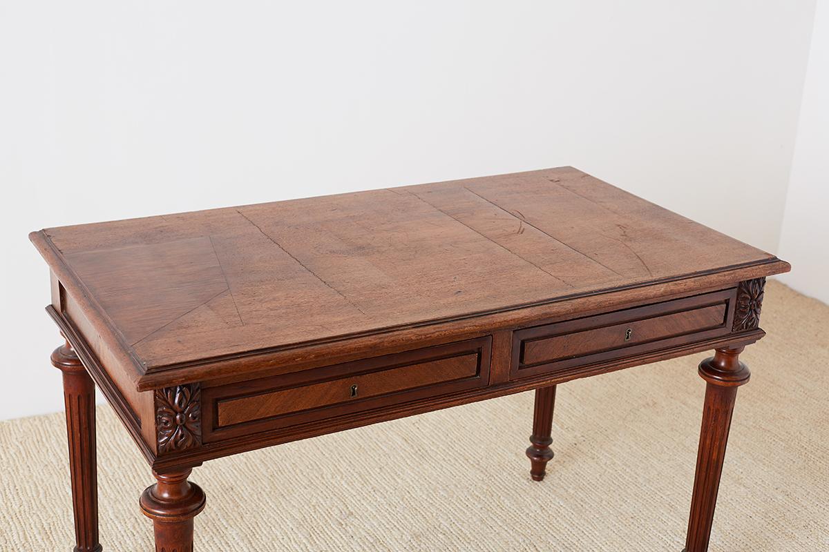 Louis XVI Neoclassical Mahogany Library Table or Desk 5