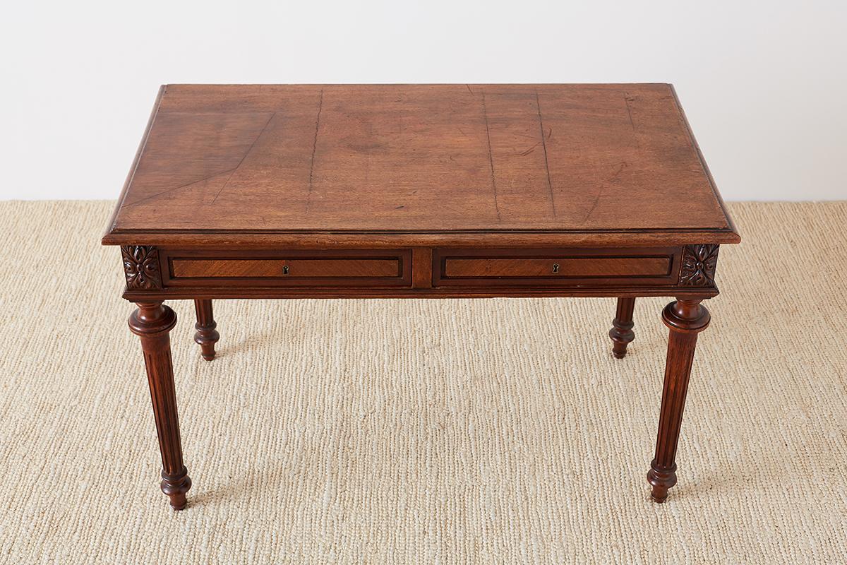 Louis XVI Neoclassical Mahogany Library Table or Desk 11
