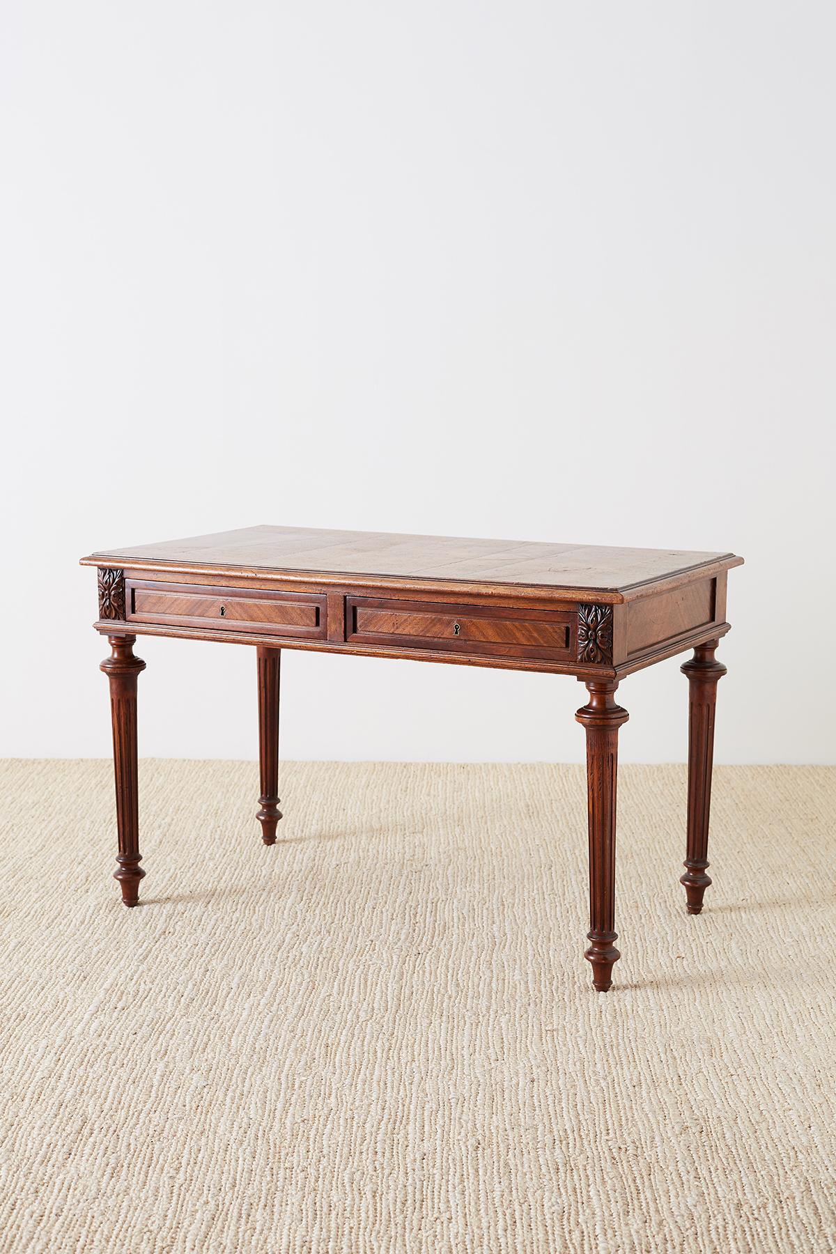 Louis XVI Neoclassical Mahogany Library Table or Desk 12