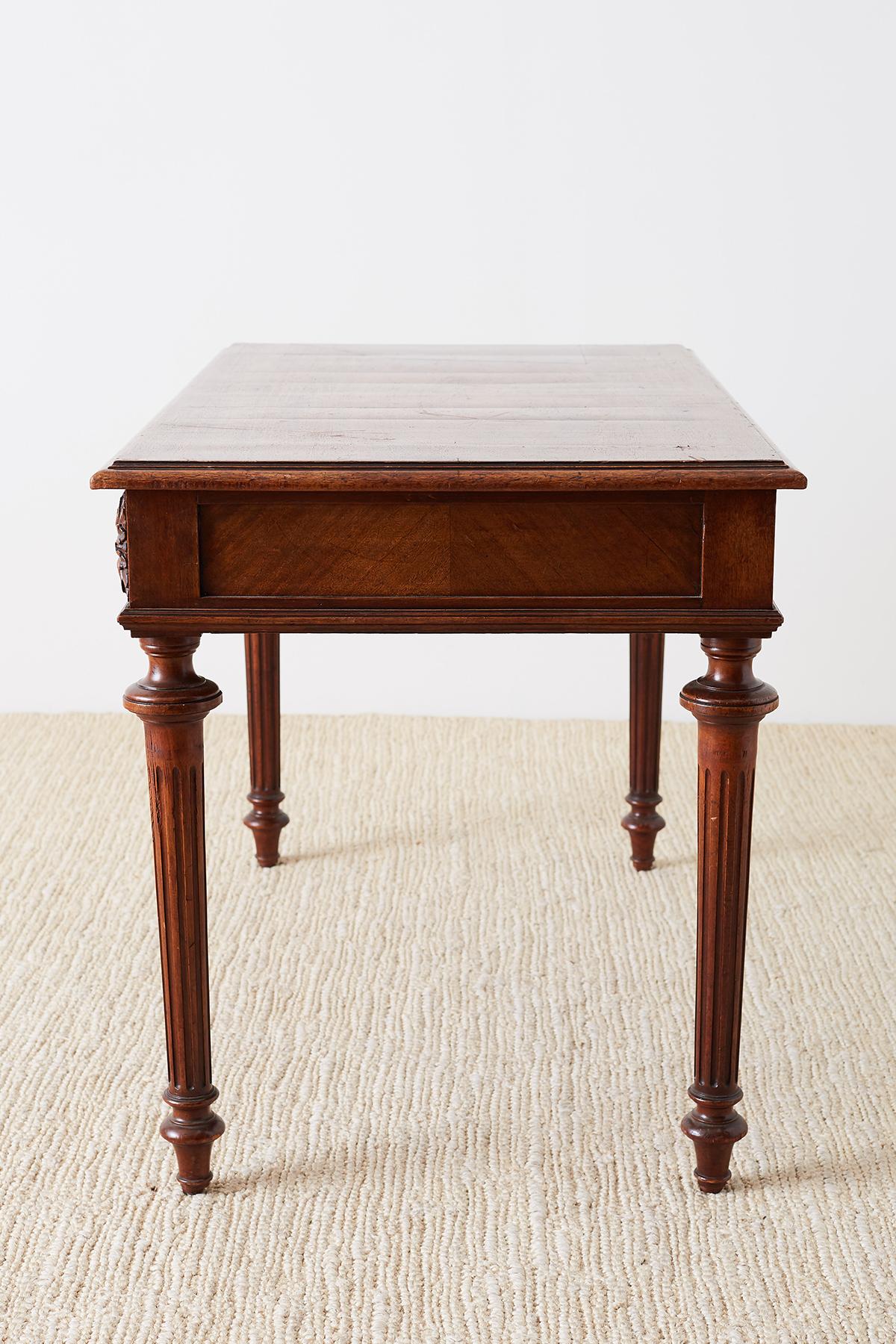 Louis XVI Neoclassical Mahogany Library Table or Desk 13