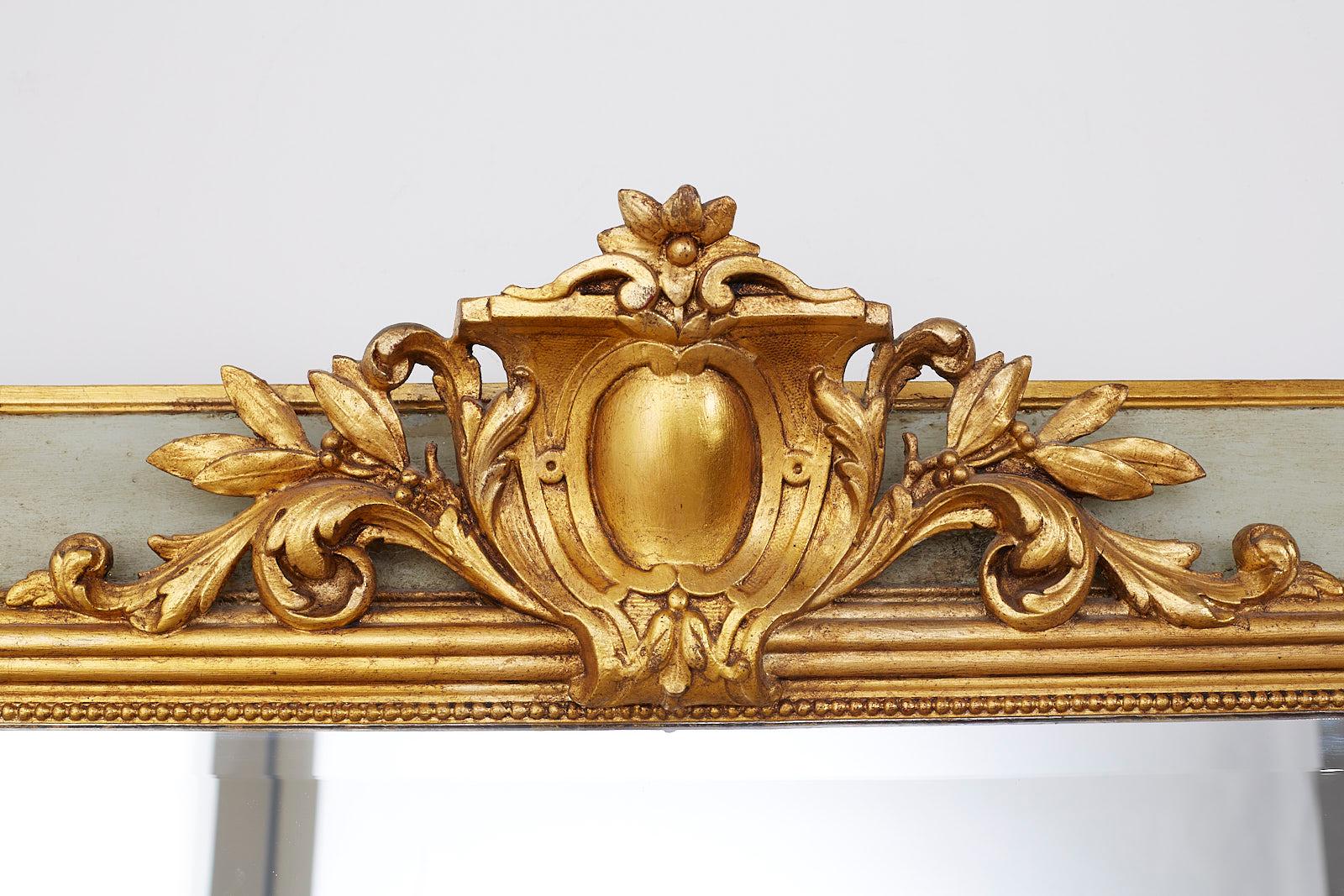 19th Century Louis XVI Neoclassical Style Giltwood Trumeau or Pier Glass