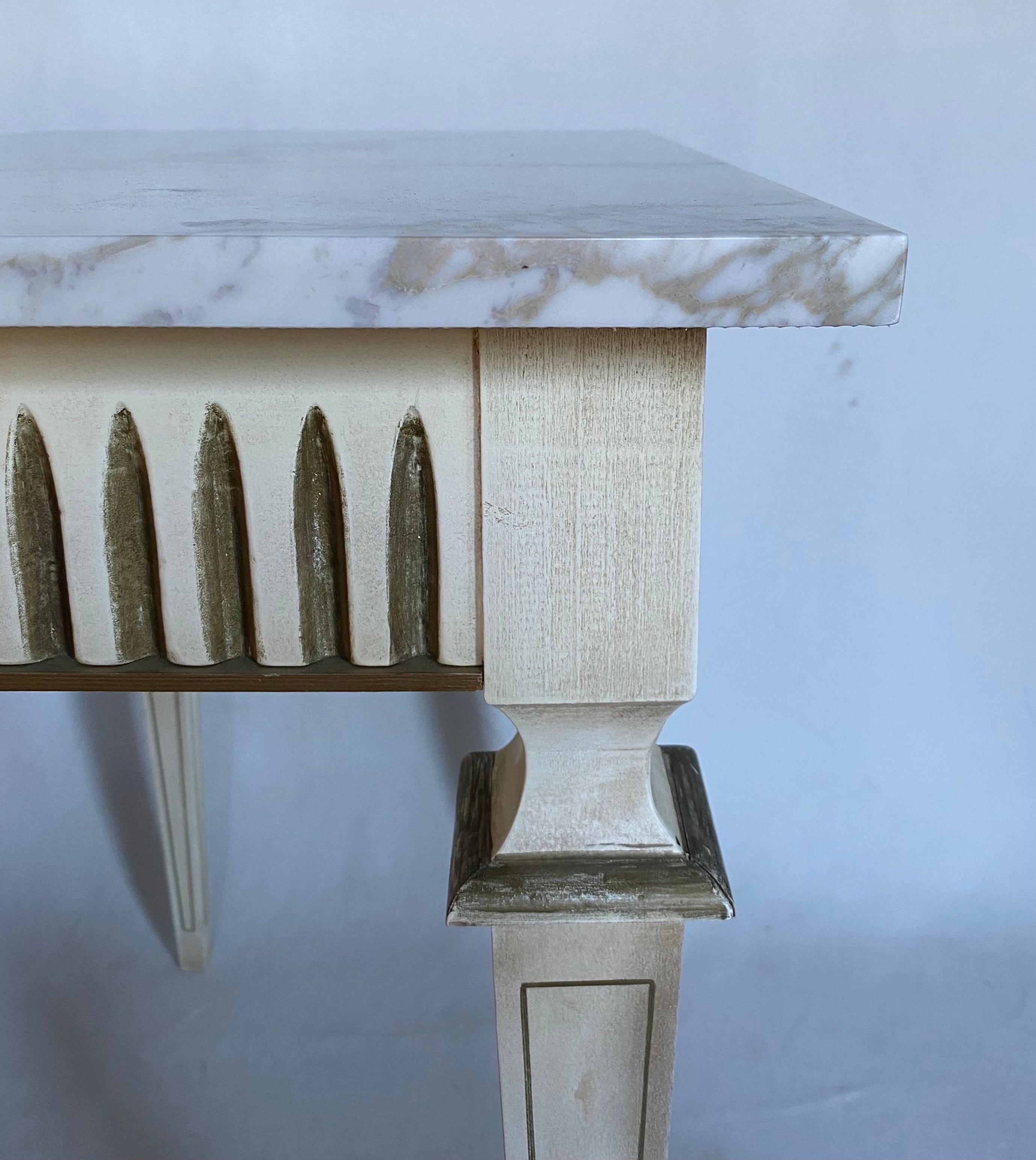20th Century Louis XVI Neoclassical Style Italian Marble Console or Center Table For Sale