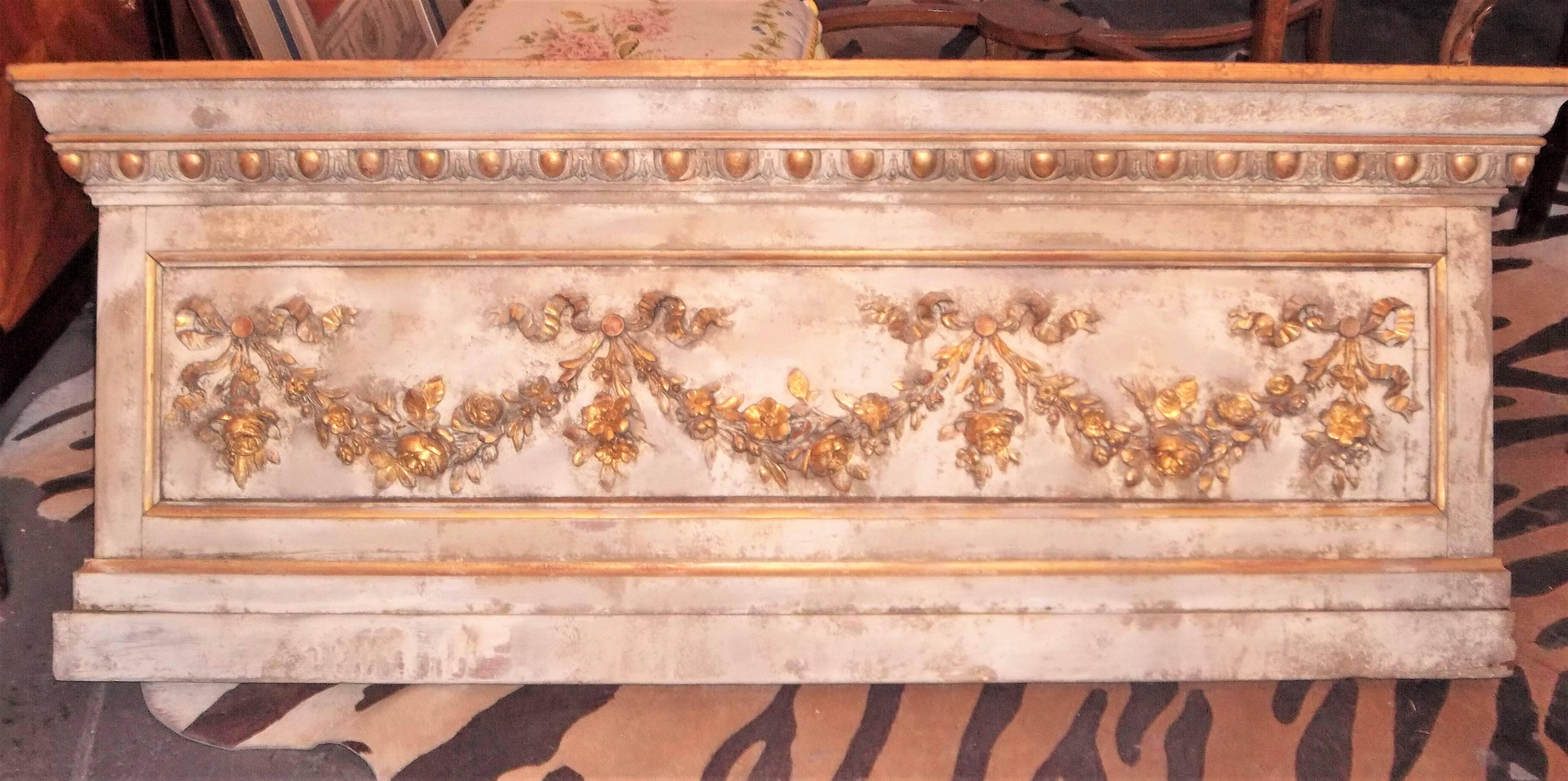 Louis XVI Neoclassical Style Paint and Giltwood Boiserie Overdoor Panel 9