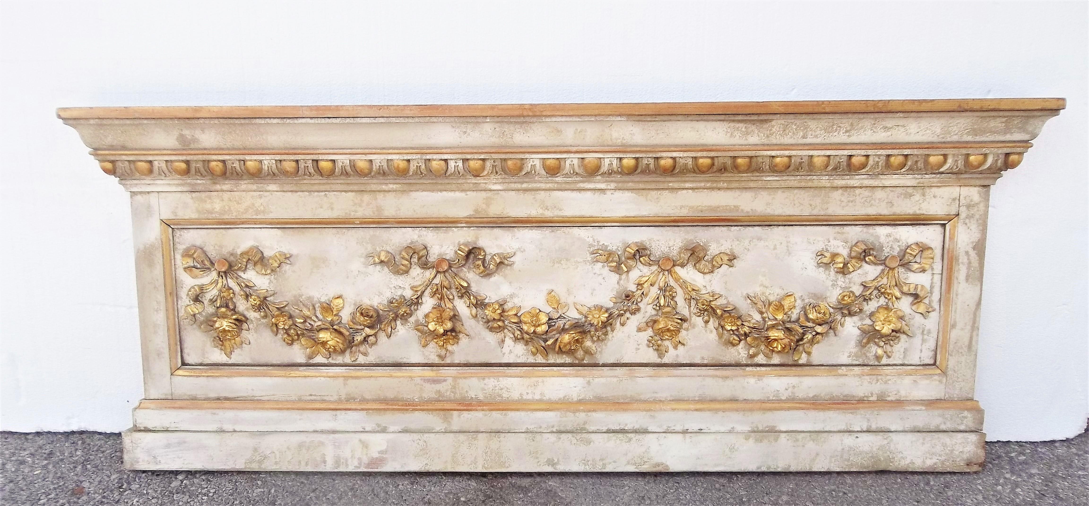 Louis XVI Neoclassical Style Paint and Giltwood Boiserie Overdoor Panel 11