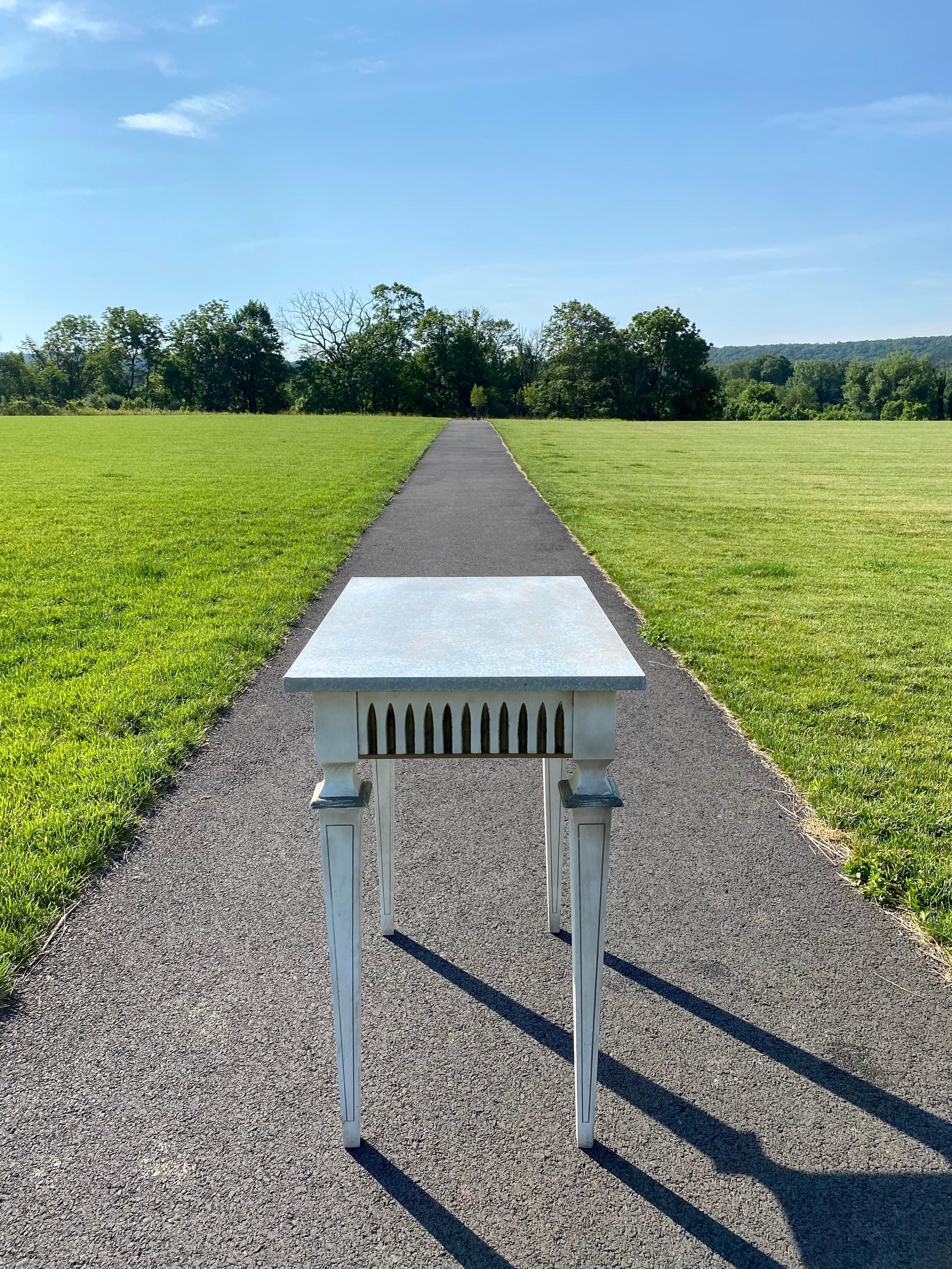 Louis XVI Neoclassical Style Painted Console or Center Table In Good Condition In Lambertville, NJ