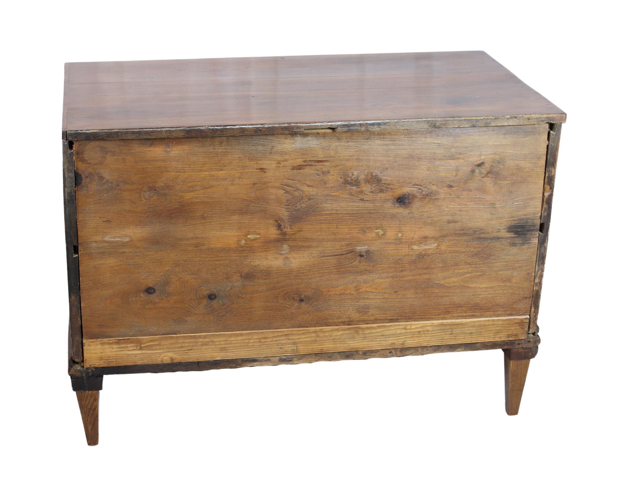 18th Century Louis XVI Oak Two Drawer Commode For Sale