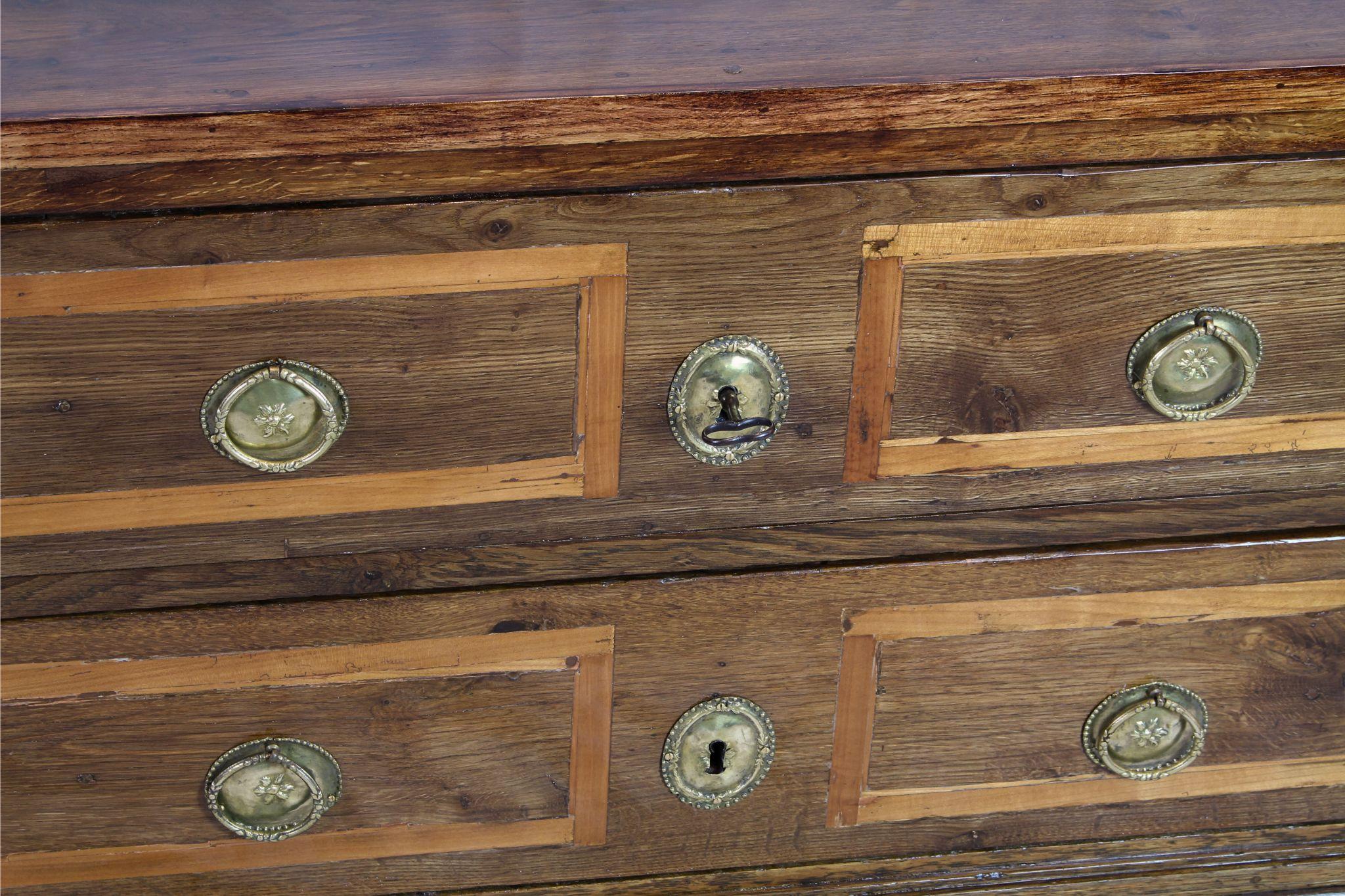 Louis XVI Oak Two Drawer Commode For Sale 2