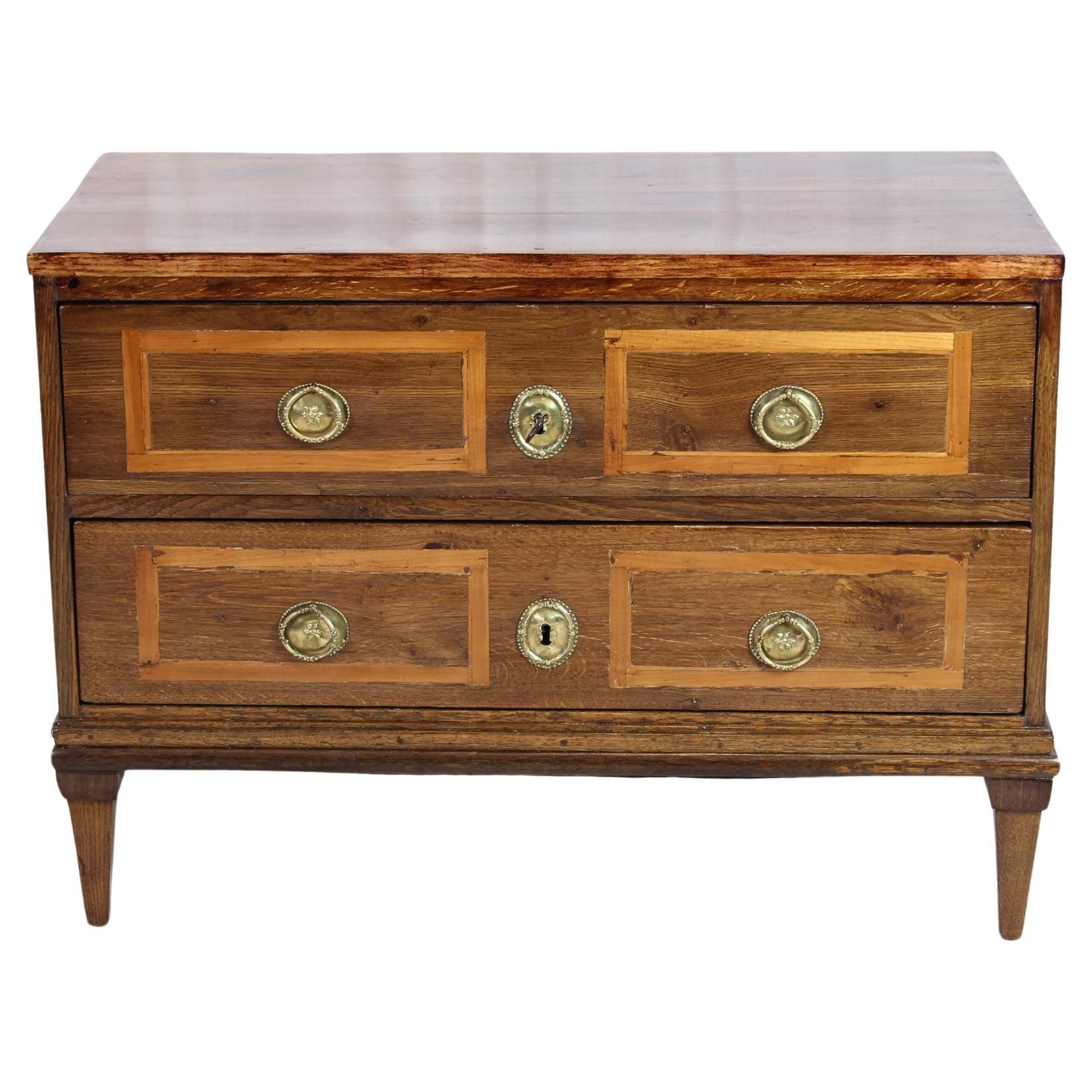 Louis XVI Oak Two Drawer Commode