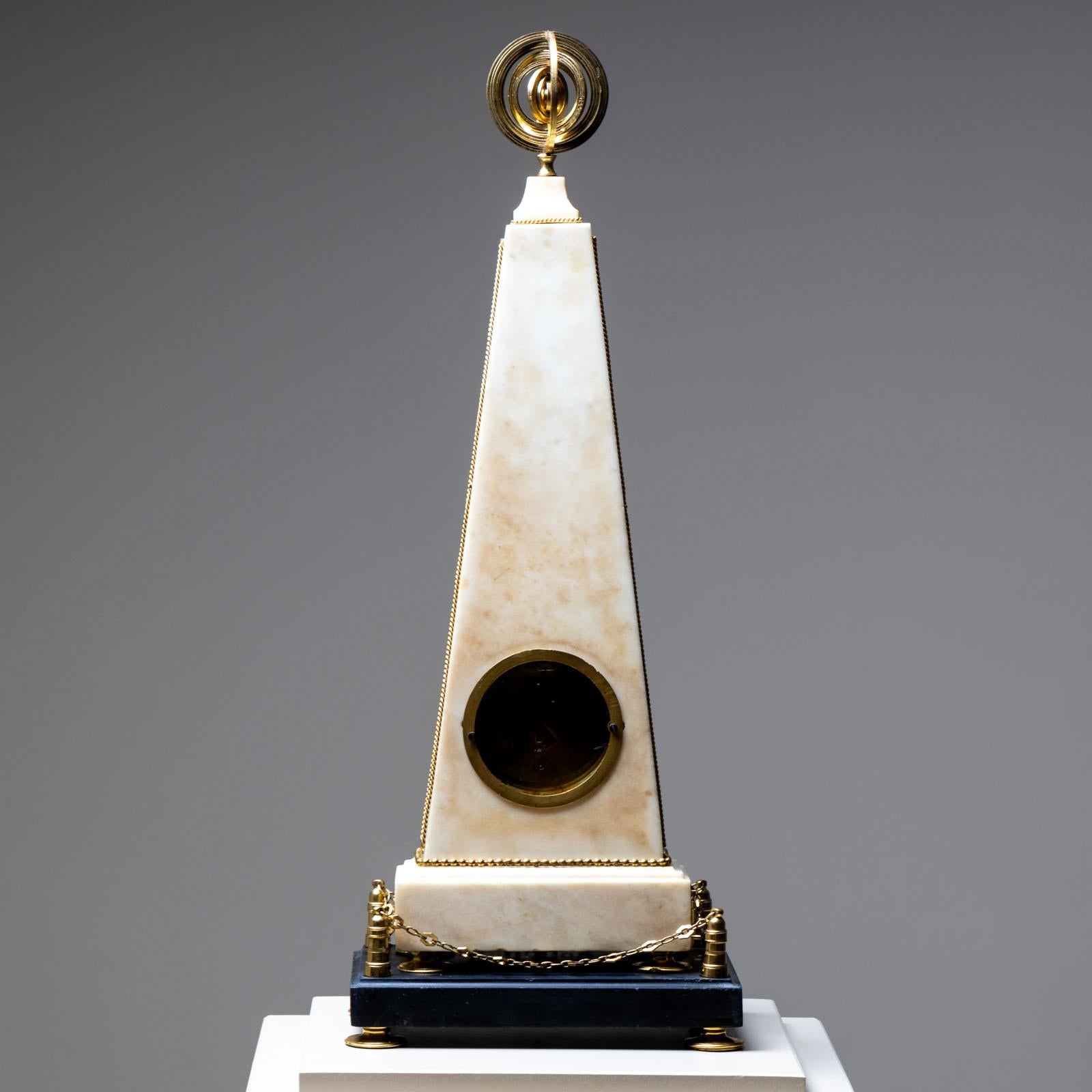 Louis XVI Obelisk Clock, signed Dautel Fils, Paris, circa 1780 For Sale 5