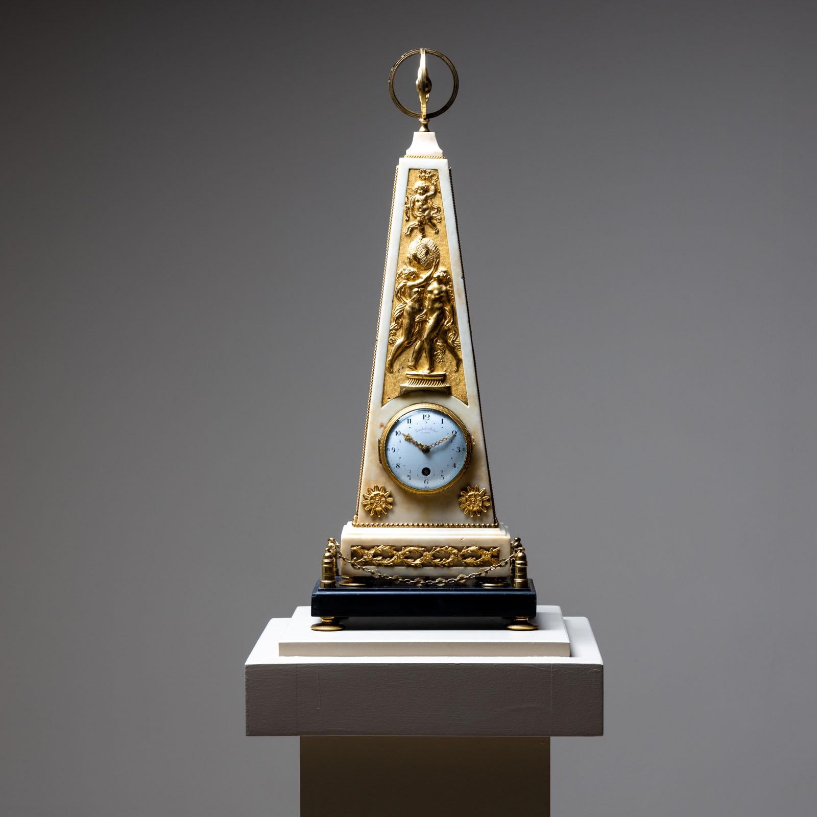 Louis XVI Obelisk Clock, signed Dautel Fils, Paris, circa 1780 For Sale 6