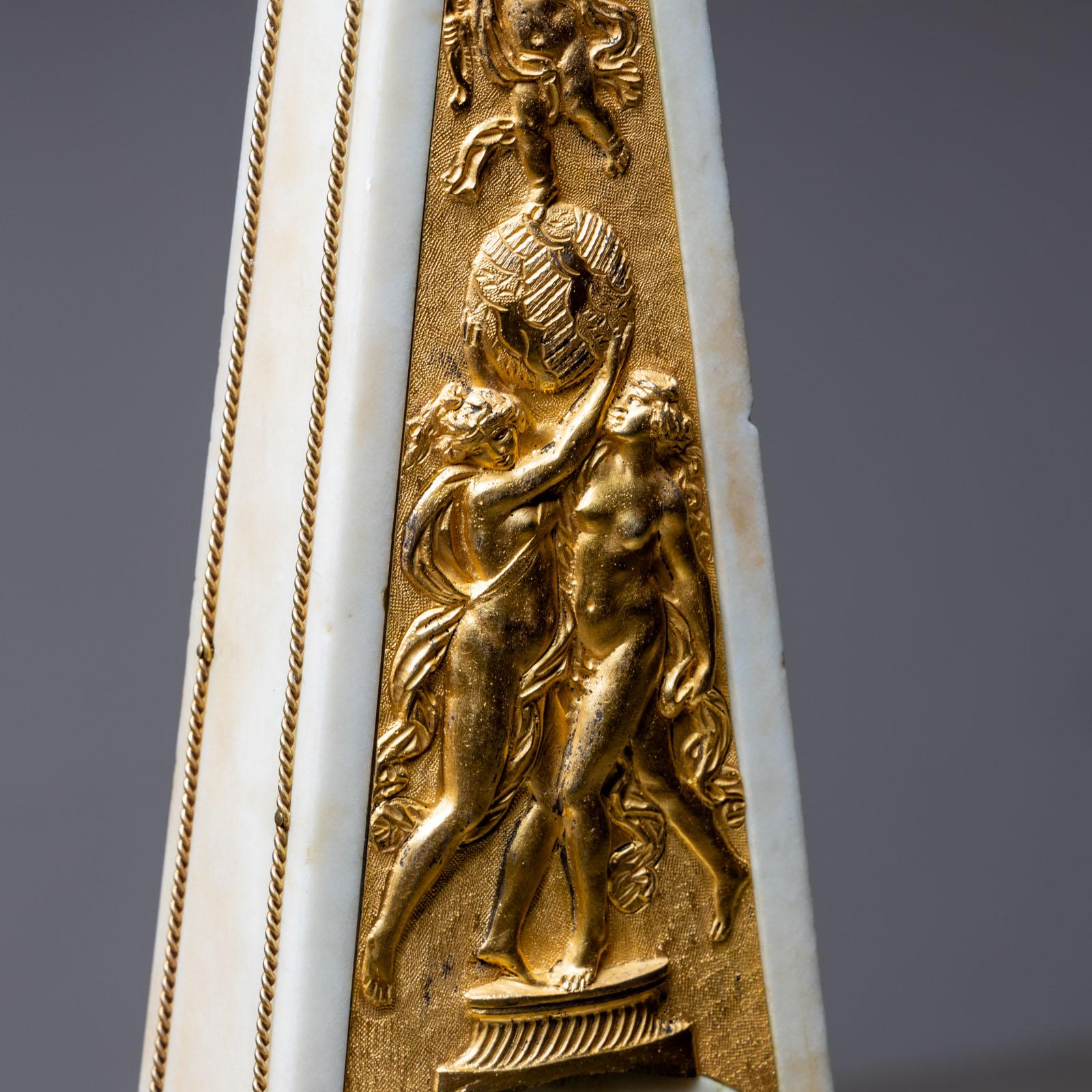 Late 18th Century Louis XVI Obelisk Clock, signed Dautel Fils, Paris, circa 1780 For Sale