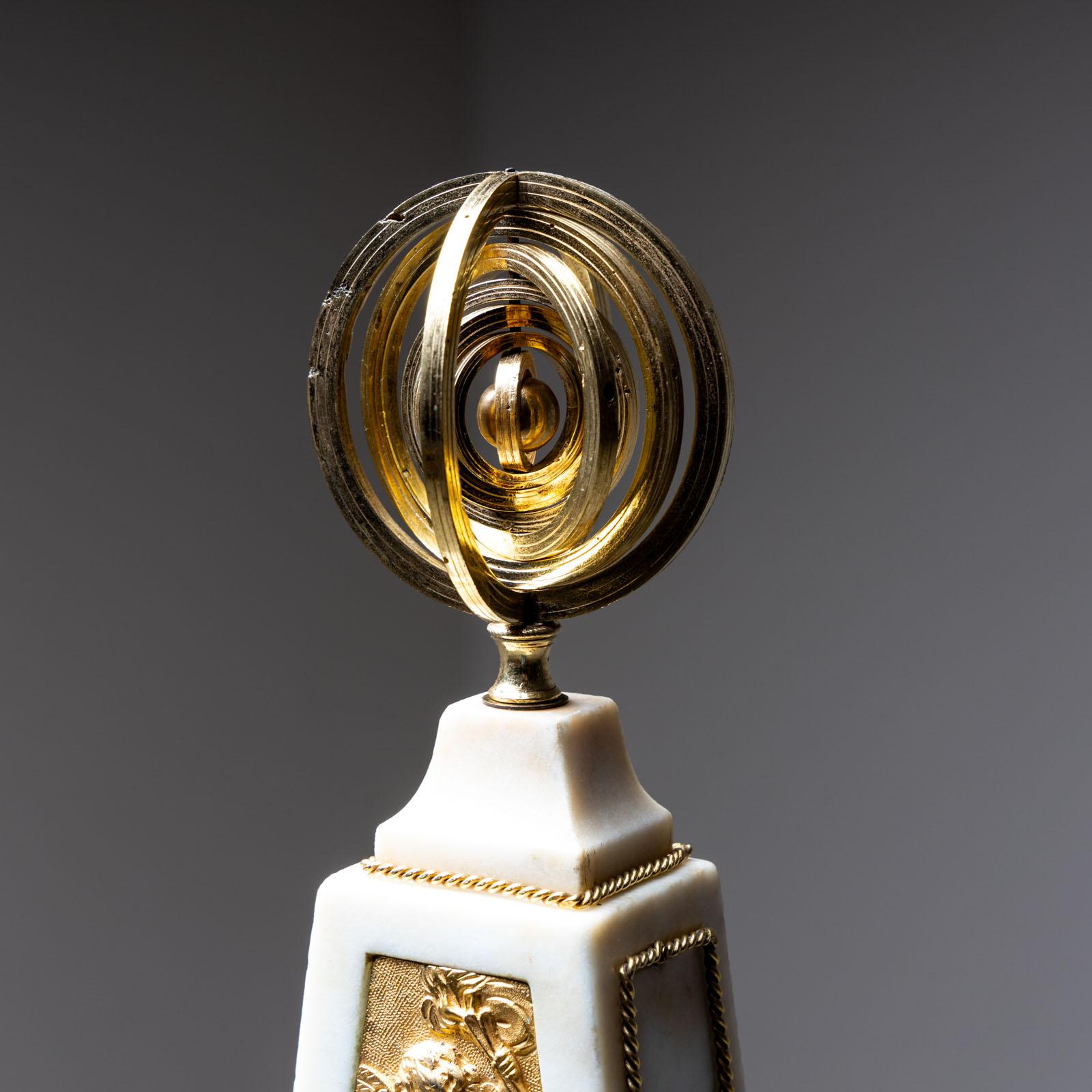 Bronze Louis XVI Obelisk Clock, signed Dautel Fils, Paris, circa 1780 For Sale