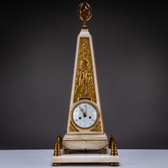 Louis XVI Obelisk Clock, signed Roque à Paris, circa 1780