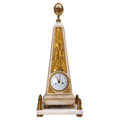 Louis XVI Obelisk Clock, signed Roque à Paris, circa 1780