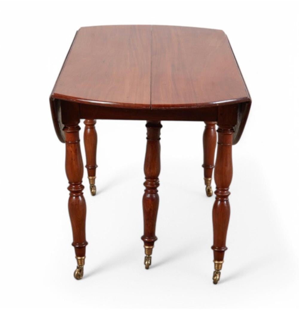 Brass Louis XVI or Directoire Mahogany Extending Dining Table For Sale