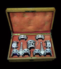 Louis XVI - Original French 18th Century Sterling Silver Salt Cellars & Mustard