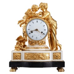 Louis XVI Ormolu and Marble Clock by d'Etour in Paris