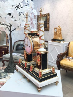 Louis XVI Ormolu and Marble Clock
