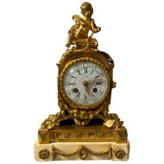 Louis XVI Ormolu and Marble Mantle Clock