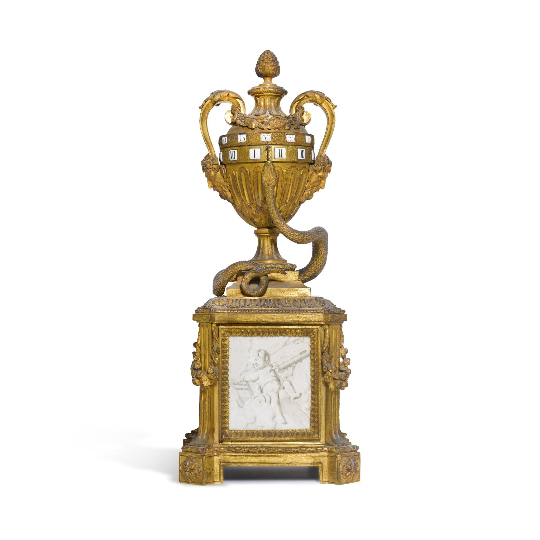 French Louis XVI Ormolu and Sèvres Porcelain Table Clock by Antoine Crosnier For Sale