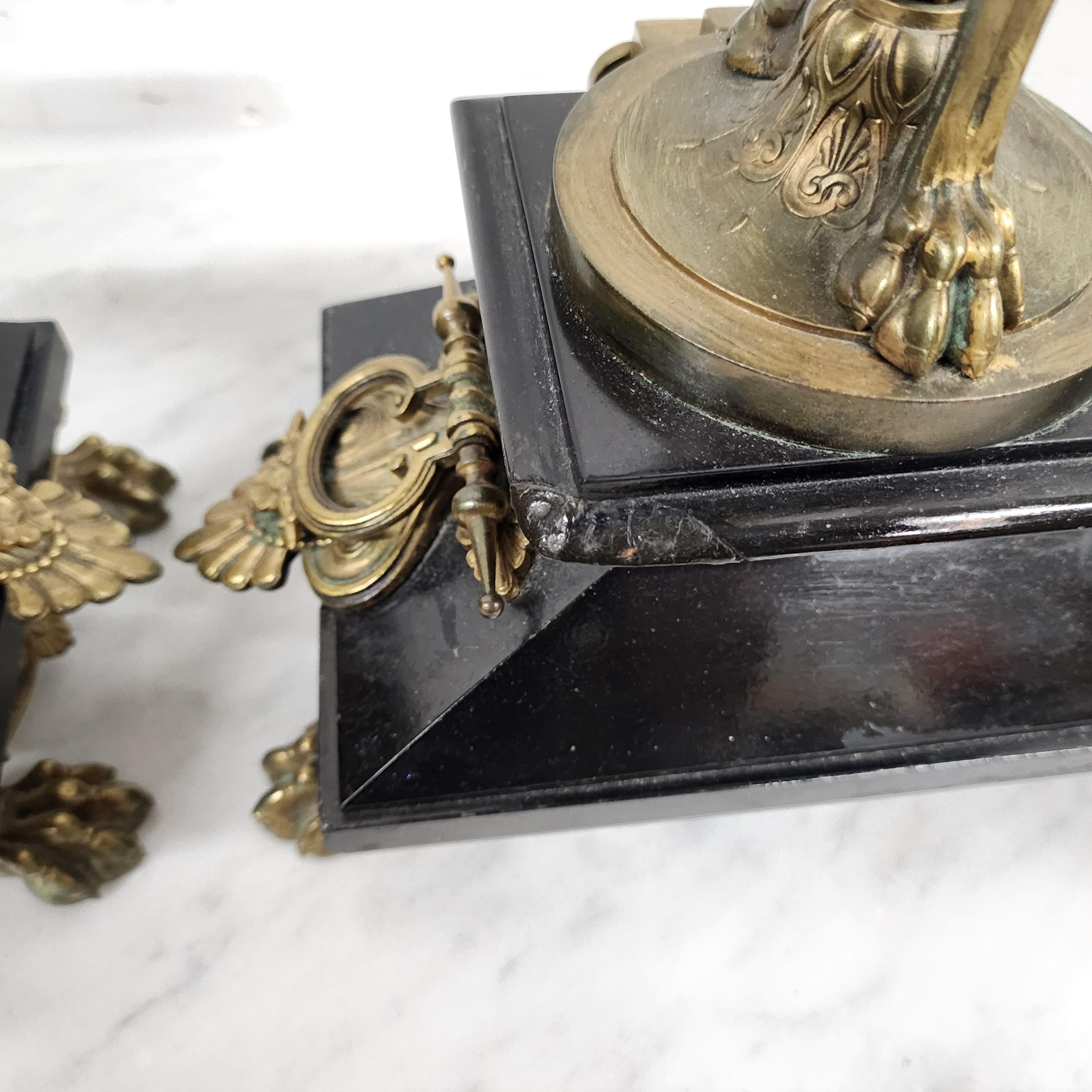 Lampade Luigi XVI in ormolu e onice nero in vendita 14