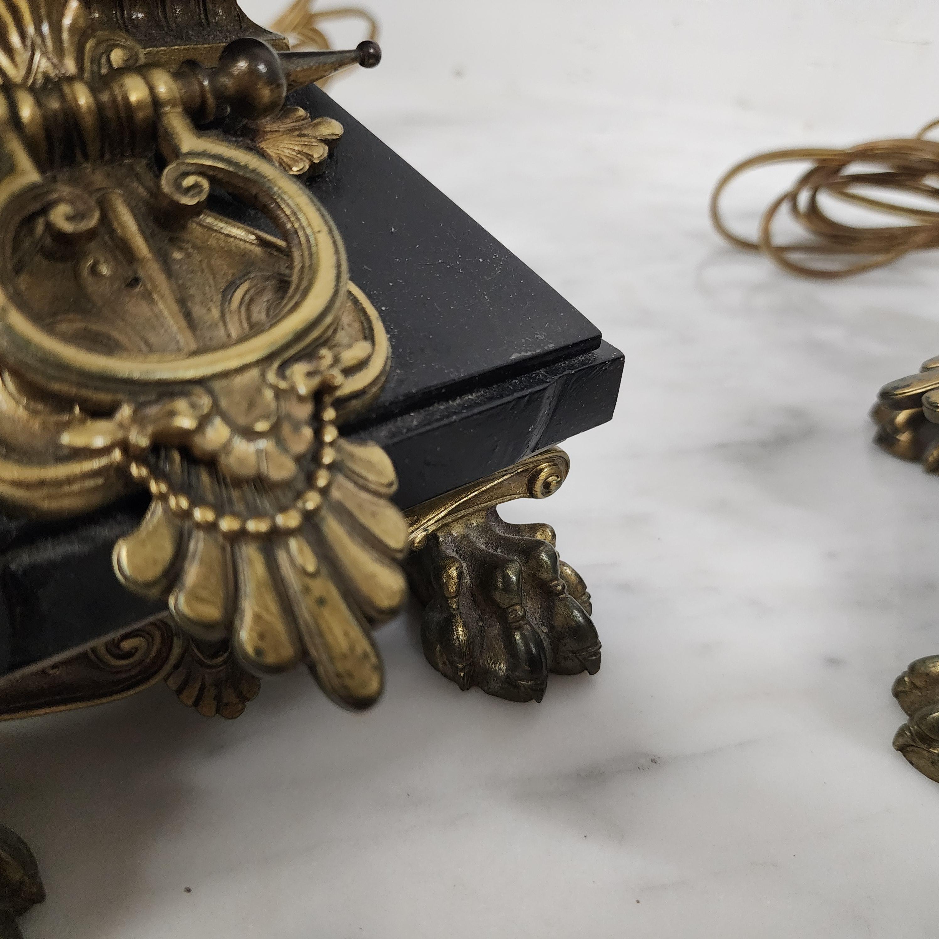 Lampade Luigi XVI in ormolu e onice nero in vendita 15